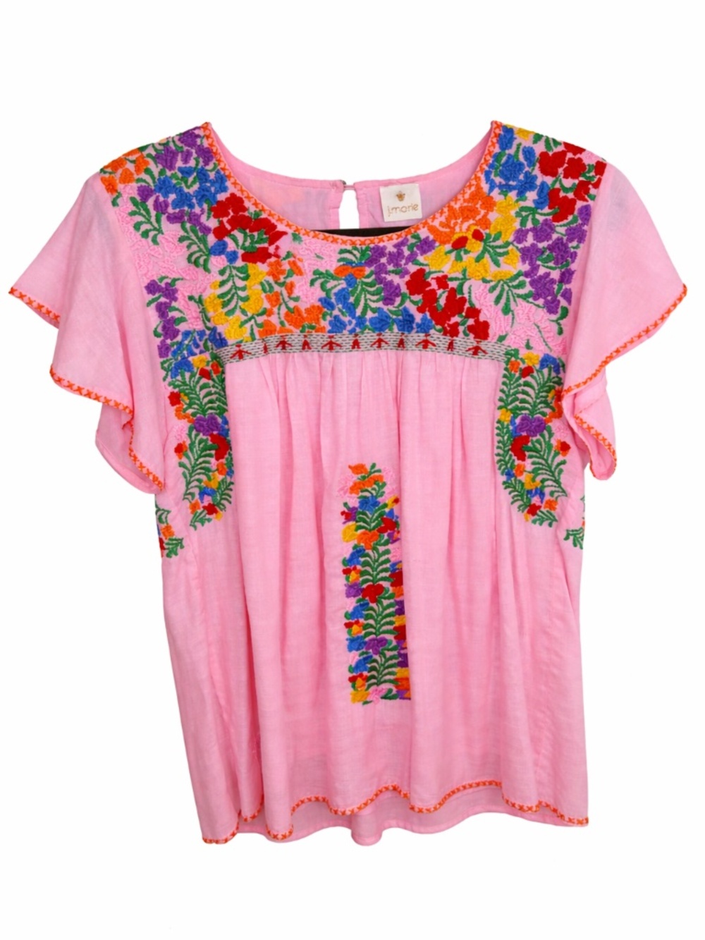 J Marie Embroidered Pink Blouse - Women's Small